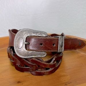 Vintage  Nadine Western Style Leather Belt braided leather sz 30 boho